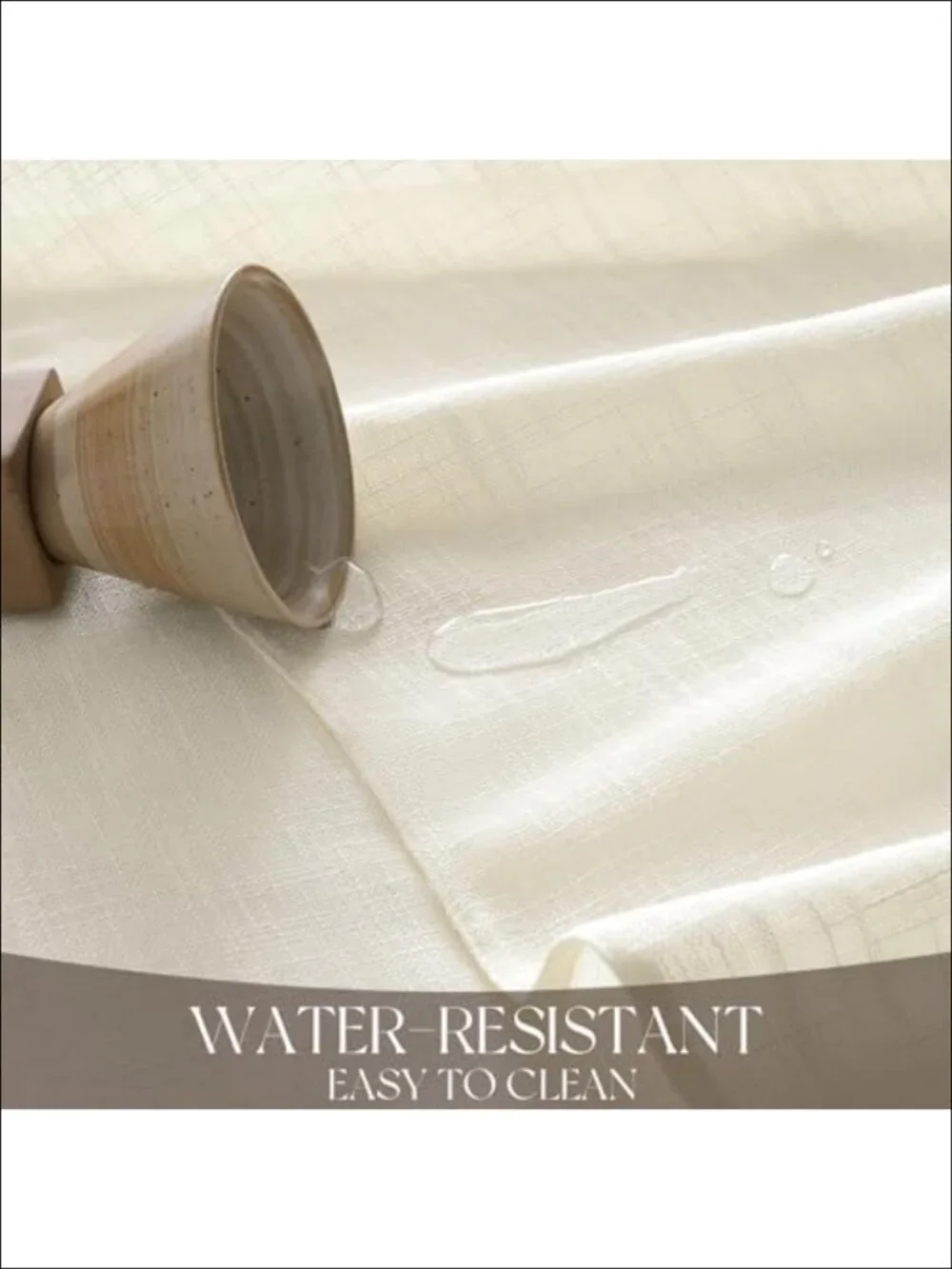 Linen-Textured Rectangle Tablecloth 60x84 Heavyweight Polyester Farmhouse Dining